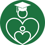 parent child icon with graduation cap